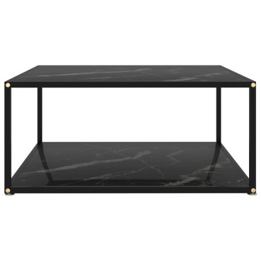 vidaXL Τραπεζάκι Σαλονιού Μαύρο 80x80x35cm από Ψημένο Γυαλί 1 τεμ.