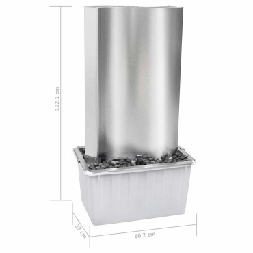 vidaXL Σιντριβάνι Κήπου Ασημί 60,2x37x122,1 εκ. από Ανοξείδωτο Ατσάλι