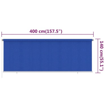 vidaXL Στόρι Σκίασης Ρόλερ Εξωτερικού Χώρου 405(Π) x 140(Υ) εκ. Μπλε HDPE