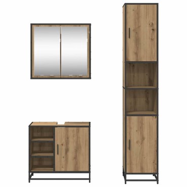 vidaXL Σετ Επίπλων Μπάνιου 3 τεμ. Artisan Oak 65x33x60 εκ