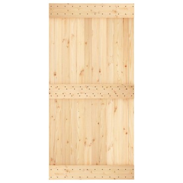 vidaXL Συρόμενη Πόρτα Φυσικό και Μαύρο 100 x 210 cm