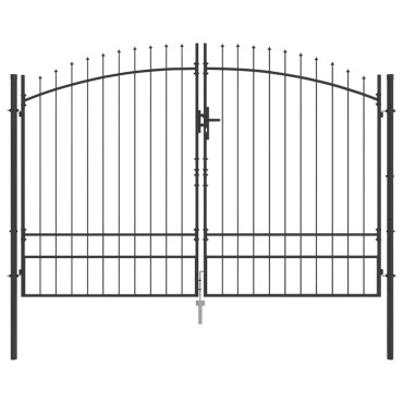vidaXL Διπλή Πύλη WOERDEN 299,5 x 249,5 εκ. Ατσάλι Γκρι Κλειδώσιμο