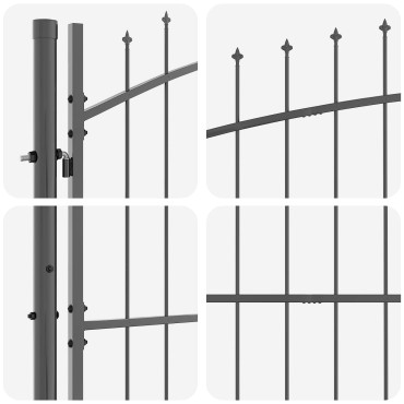 vidaXL Πύλη Κήπου WOERDEN 125 x 500 cm Κλειδώσιμο Ατσάλι Γκρι
