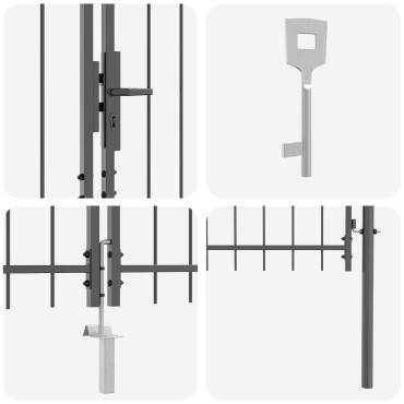 vidaXL Πύλη Κήπου WOERDEN 125 x 500 cm Κλειδώσιμο Ατσάλι Γκρι