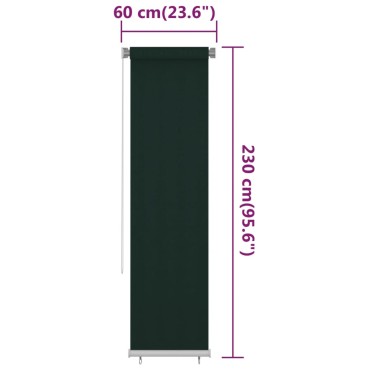 vidaXL Στόρι Σκίασης Ρόλερ Εξωτερικού Χώρου 65(Π) x 230(Υ) εκ. Σκ. Πράσινο HDPE