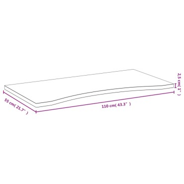 vidaXL Επιφάνεια Γραφείου 110 x 55x 2,5 εκ. από Μπαμπού
