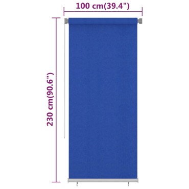 vidaXL Στόρι Σκίασης Ρόλερ Εξωτερικού Χώρου 105(Π) x 230(Υ) εκ. Μπλε HDPE