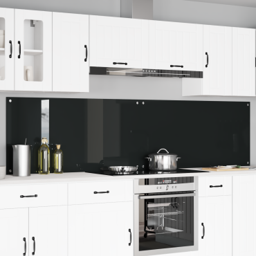 vidaXL Πλάτη κουζίνας 2 τμχ. Μαύρο 120 x 60 cm σκληρυμένο γυαλί