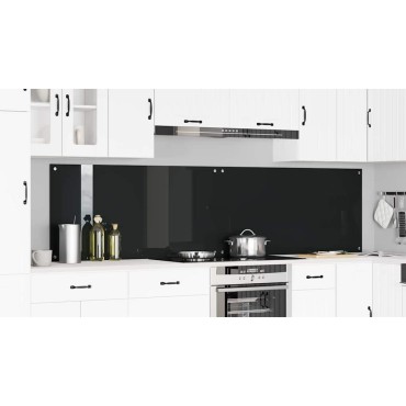 vidaXL Πλάτη κουζίνας 2 τμχ. Μαύρο 120 x 60 cm σκληρυμένο γυαλί