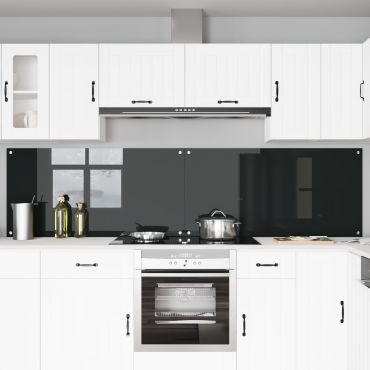 vidaXL Πλάτη κουζίνας 2 τμχ. Μαύρο 120 x 60 cm σκληρυμένο γυαλί