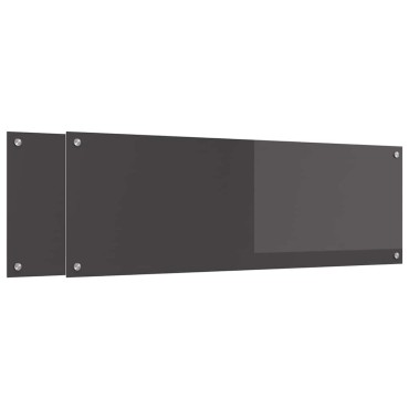 vidaXL Πλάτη κουζίνας 2 τμχ. Σκούρο Γκρι 120 x 40 cm σκληρυμένο γυαλί