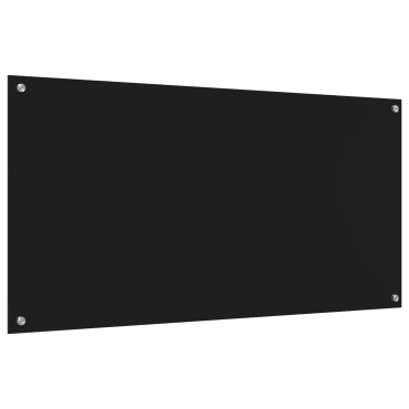 vidaXL Πλάτη κουζίνας Μαύρο 120 x 60 cm σκληρυμένο γυαλί