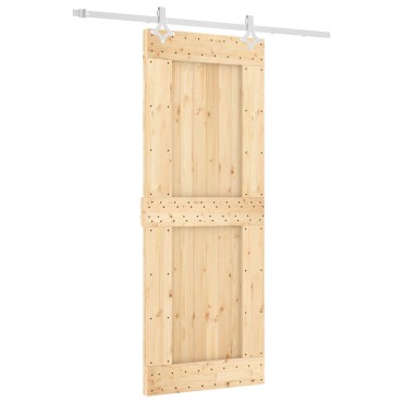 vidaXL Συρόμενη Πόρτα Φυσικό και Λευκό 80 x 210 cm
