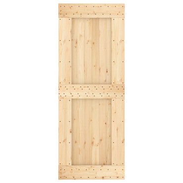 vidaXL Συρόμενη Πόρτα 80 x 210 cm Συμπαγές Ξύλο Πεύκου (Ακατέργαστο)
