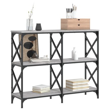 vidaXL Τραπέζι Κονσόλα Γκρι Sonoma 100x28x80,5cm Επεξεργασμένο Ξύλο 1 τεμ.