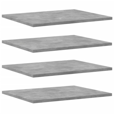 vidaXL Ράφια Βιβλιοθήκης 8 τεμ. Γκρι Σκυροδ. 40x50x1,5cm Επεξ.Ξύλο
