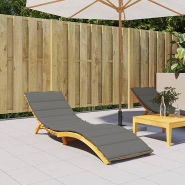 vidaXL Μαξιλάρι Ξαπλώστρας Σκούρο Γκρι 200x50x4cm Ύφασμα