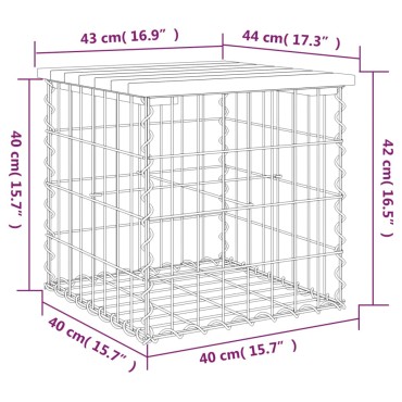 vidaXL Παγκάκι Κήπου Συρματοκιβώτιο 43x44x42cm από Μασίφ Ξύλο Πεύκου 1 τεμ.