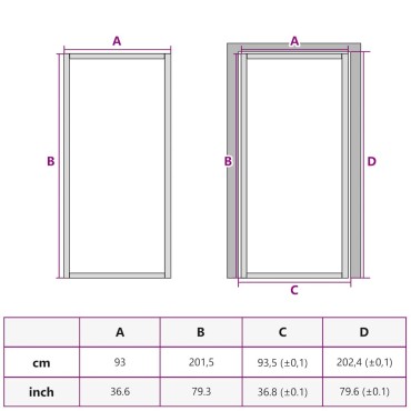 vidaXL Εσωτερική Πόρτα 93x201,5 εκ. Λευκό ESG Γυαλί και Αλουμίνιο