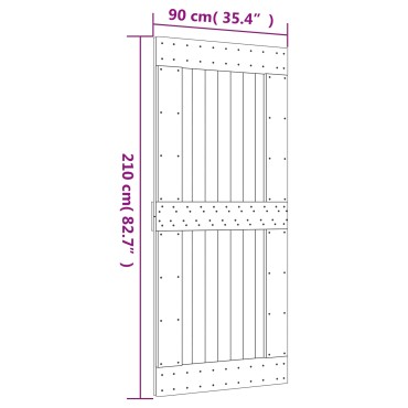 vidaXL Συρόμενη Πόρτα Φυσικό και Μαύρο 90 x 210 cm