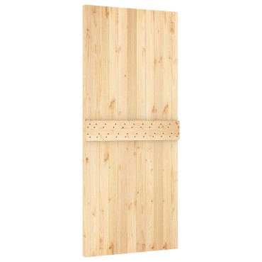 vidaXL Συρόμενη Πόρτα Φυσικό και Μαύρο 90 x 210 cm