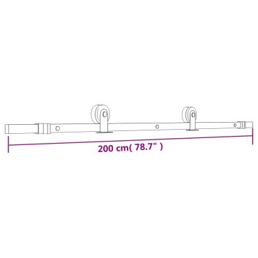 vidaXL Συρόμενη Πόρτα 95 x 210 cm Συμπαγές Ξύλο Πεύκου (Ακατέργαστο)
