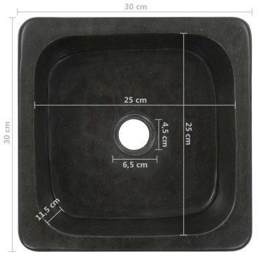 vidaXL Νιπτήρας Μαύρος 30 x 30 x 15 εκ. από Riverstone