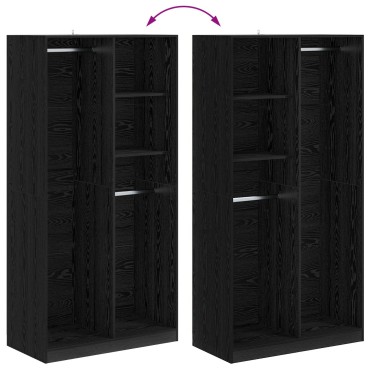 vidaXL Ντουλάπι Μαύρη δρυς 100x50x200cm Επεξεργασμένο Ξύλο