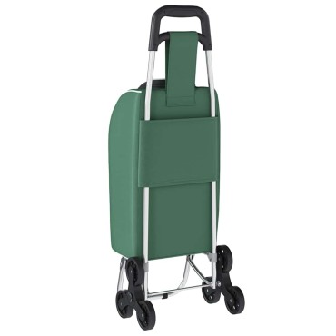 vidaXL Καρότσι Αγορών Πράσινο 39,5 x 33 x 93 εκ Ύφασμα Oxford