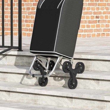 vidaXL Καρότσι Αγορών Μαύρο 39,5 x 33 x 93 εκ Ύφασμα Oxford