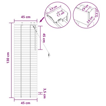 vidaXL Βενετσιάνικη Σκίαση Όψη Δρύς 45 x 130 εκ 35 mm