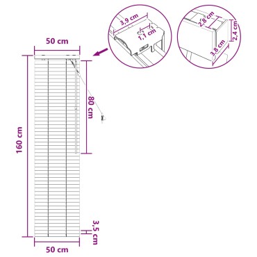 vidaXL Βενετσιάνικη Σκίαση Όψη Δρύς 50 x 160 εκ. 35 mm