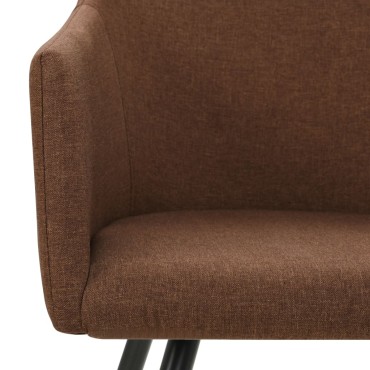 vidaXL Καρέκλες Τραπεζαρίας 2 τεμ. Καφέ ύφασμα 54x62x80cm