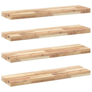 vidaXL Ράφια Πλωτά 4 τεμ. 100x20x4cm από Μασίφ Ξύλο Ακακίας