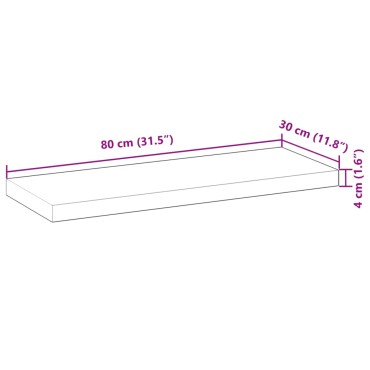 vidaXL Ράφια Πλωτά 3 τεμ. 80x30x4cm από Μασίφ Ξύλο Ακακίας χωρίς Επεξεργασία