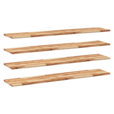 vidaXL Ράφια Πλωτά 4 τεμ. 120x30x2cm από Μασίφ Ξύλο Ακακίας με Φινίρισμα Λαδιού