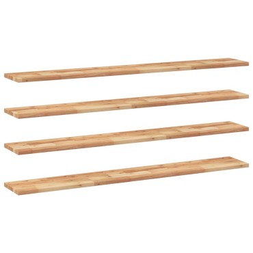 vidaXL Ράφια Πλωτά 4 τεμ. 120x20x2cm από Μασίφ Ξύλο Ακακίας με Φινίρισμα Λαδιού