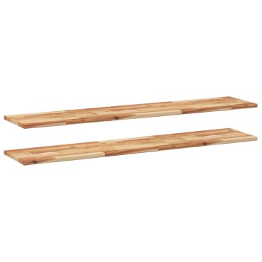 vidaXL Ράφια Πλωτά 2 τεμ. 120x30x2cm από Μασίφ Ξύλο Ακακίας με Φινίρισμα Λαδιού
