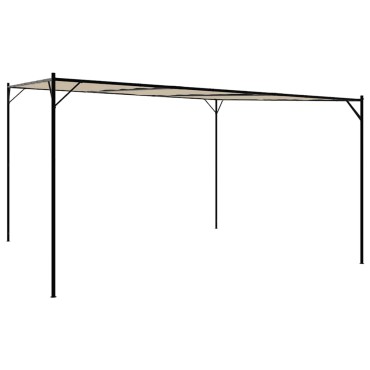 vidaXL Κιόσκι Μπεζ 4x4 μ. 180 γρ/μ² από Ύφασμα και Ατσάλι