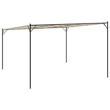 vidaXL Κιόσκι Μπεζ 4x4 μ. 180 γρ/μ² από Ύφασμα και Ατσάλι