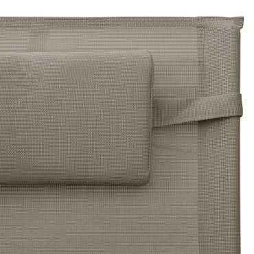 vidaXL Ξαπλώστρα Taupe / Γκρι από Textilene 149x62x88cm 1 τεμ.