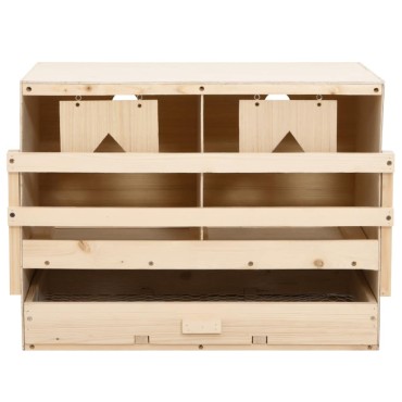 vidaXL Φωλιά για Κότες με 2 Θέσεις 63x40x45 εκ. από Μασίφ Ξύλο Πεύκου