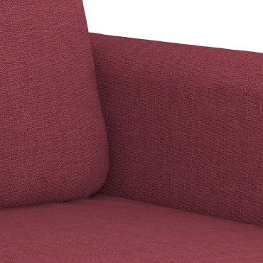 vidaXL Καναπές Διθέσιος Μπορντό Υφασμάτινος 138x77x80cm 1 τεμ.