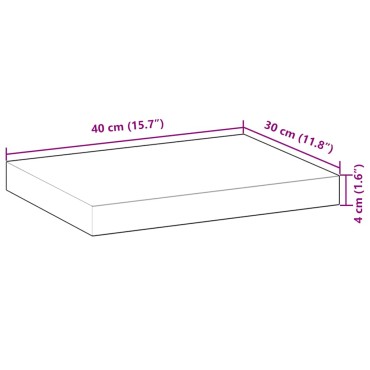 vidaXL Ράφια Πλωτά 3 τεμ. 40x30x4cm από Μασίφ Ξύλο Ακακίας με Φινίρισμα Λαδιού