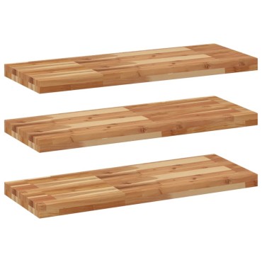 vidaXL Ράφια Πλωτά 3 τεμ. 80x30x4cm από Μασίφ Ξύλο Ακακίας με Φινίρισμα Λαδιού