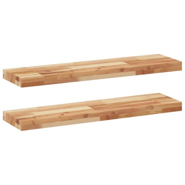 vidaXL Ράφια Πλωτά 2 τεμ. 100x20x4cm από Μασίφ Ξύλο Ακακίας με Φινίρισμα Λαδιού