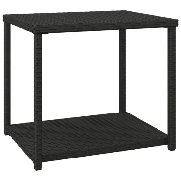 vidaXL Τραπεζάκι Βοηθητικό Μαύρο 55x45x49cm από Συνθετικό Ρατάν 1 τεμ.