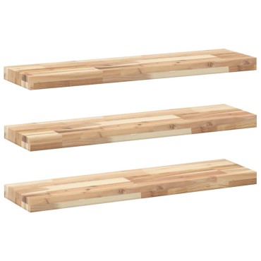 vidaXL Ράφια Πλωτά 3 τεμ. 100x20x4cm από Μασίφ Ξύλο Ακακίας