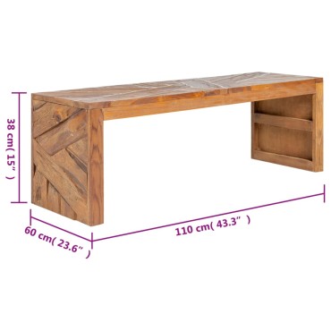 vidaXL Έπιπλο Τηλεόρασης 110x60x38cm από Μασίφ Ξύλο Teak
