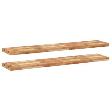 vidaXL Ράφια Κρεμαστά 2 τεμ. 120x30x4cm Φινίρισμα Λαδιού Μασίφ Ακακία